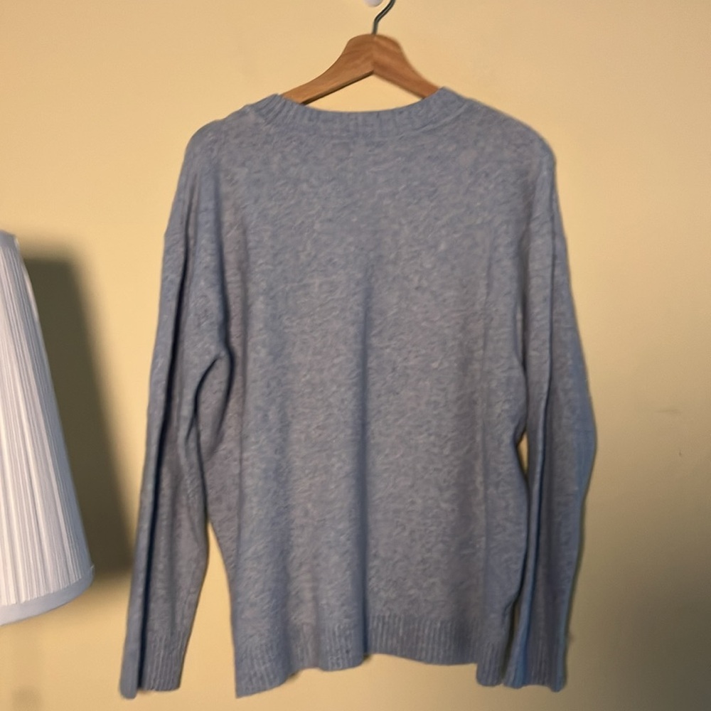Loft light blue pullover sweater Size Large Very pretty basic - Picture 3 of 3